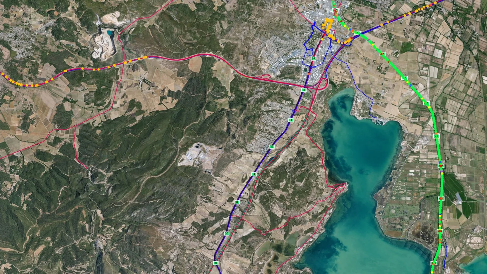 Imajnet Maps and AI - corridors routiers et ferroviaires régionaux cartographiés avec référencement linéaire