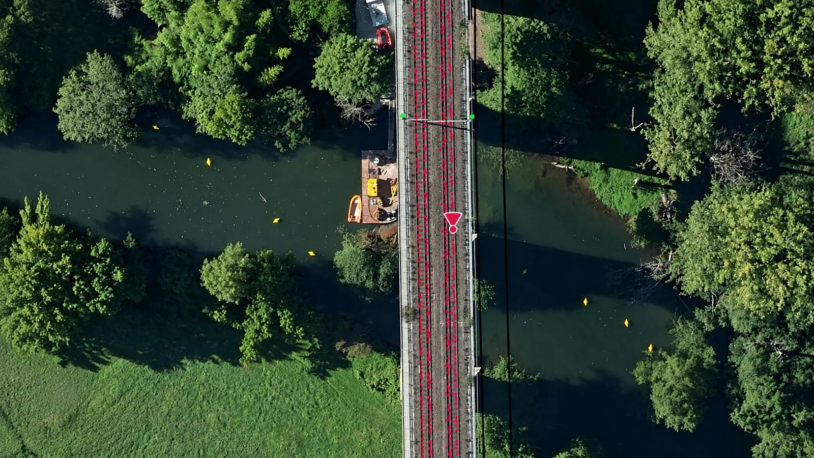 Imajnet Maps and AI - inspection d’un pont ferroviaire avec géométrie de voie analysée par IA