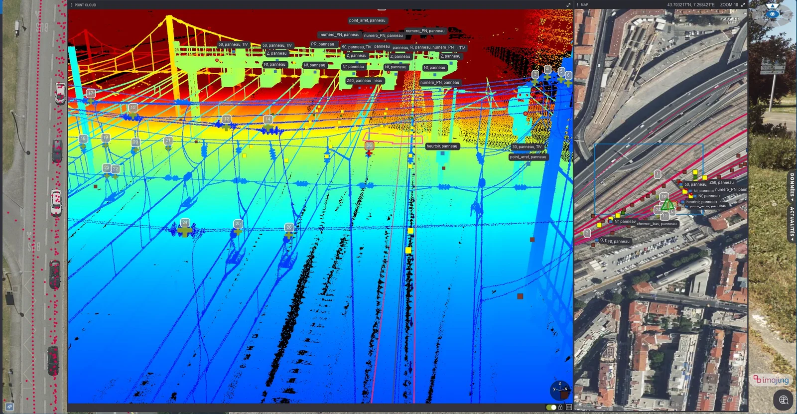 imajnet railway catenary point cloud classified assets