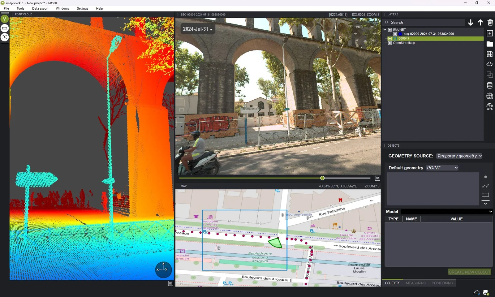 imajview lidar nube puntos imagenes 360 infraestructura urbana