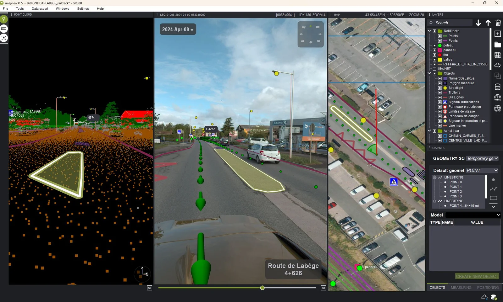 imajview road asset inventory point cloud gis layers